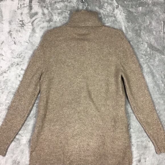 Sweet Romeo Sweater Women’s Medium Brown Tan Turtleneck Hi Low Pullover - Picture 7 of 9